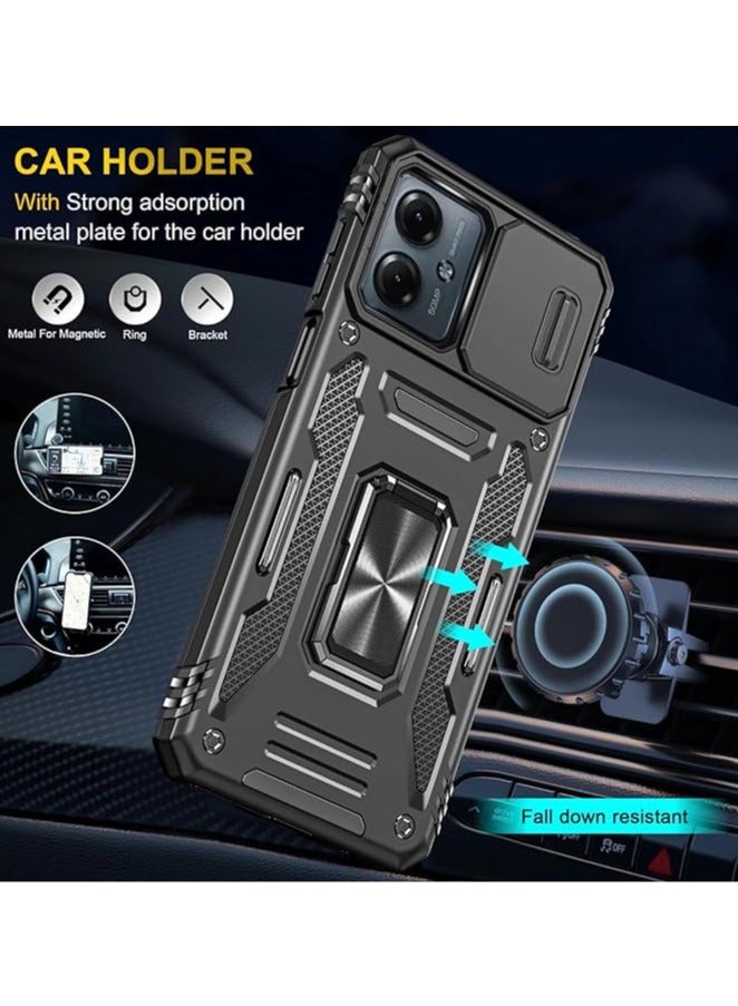 general Motorola Moto G54 Phone Case, Military Shock Resistant Case with 2 Tempered Glass Screen Protectors/Stands, Compatible with Magnetic Car Mount, Camera Protection - Image 2