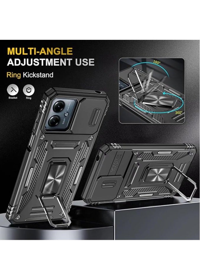 general Motorola Moto G54 Phone Case, Military Shock Resistant Case with 2 Tempered Glass Screen Protectors/Stands, Compatible with Magnetic Car Mount, Camera Protection - Image 3