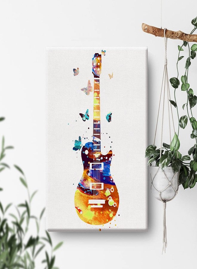Nvhai Acoustic Guitar Watercolor Painting Canvas Print, 12x15 Inch, Framed, Ready to Hang, Wall Decor, Multiple Rooms - Image 4