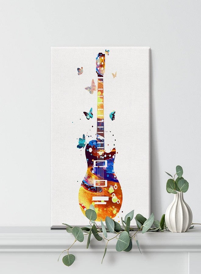 Nvhai Acoustic Guitar Watercolor Painting Canvas Print, 12x15 Inch, Framed, Ready to Hang, Wall Decor, Multiple Rooms - Image 5