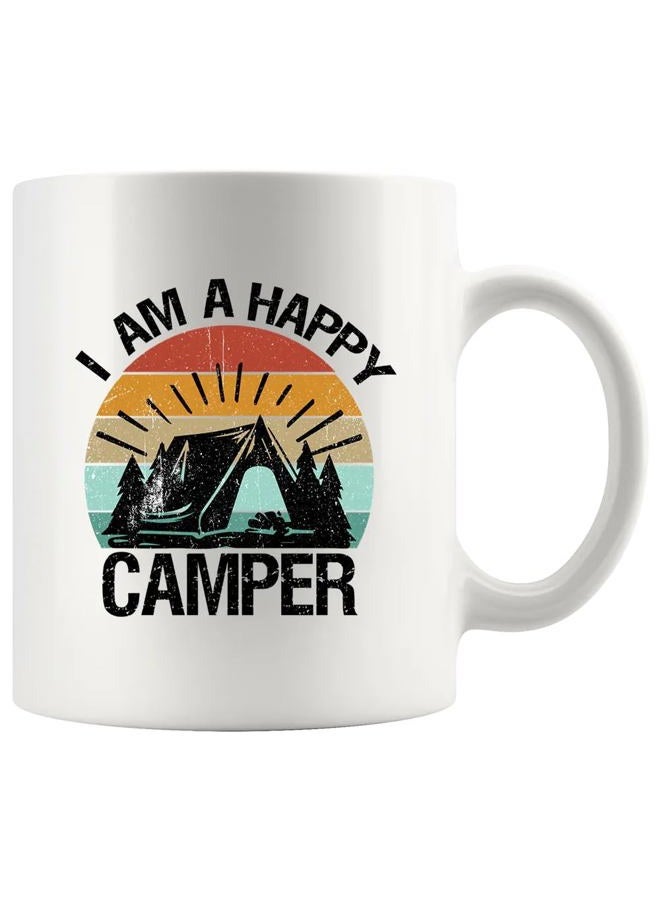 Panvola I Am A Happy Camper Camping Outdoor Enthusiast Picnic Gifts for Campers Ceramic Mug 11oz White - Image 1