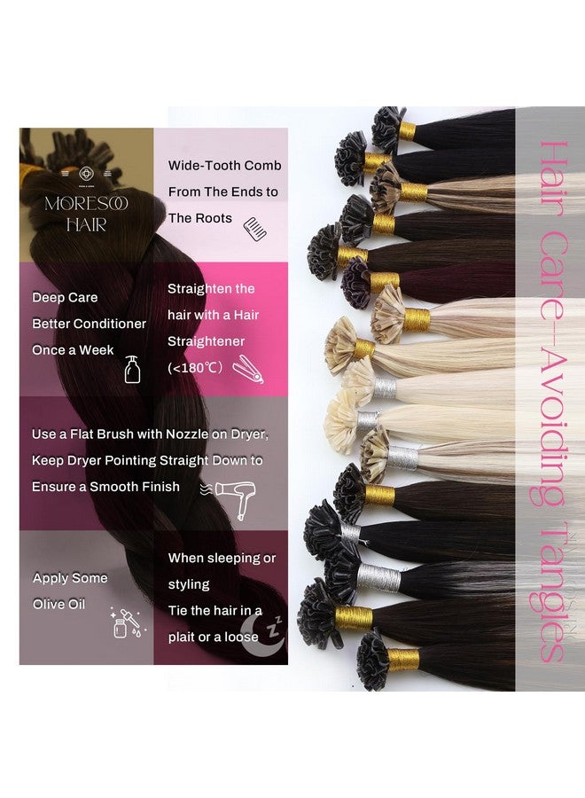 Moresoo Hair Extensions Dark Brown Utip Hair Extensions Human Hair 20 Inch Keratin U Tip Hair Extensions Remy Human Hair 20 Inch 50 Grams 50S - Image 4