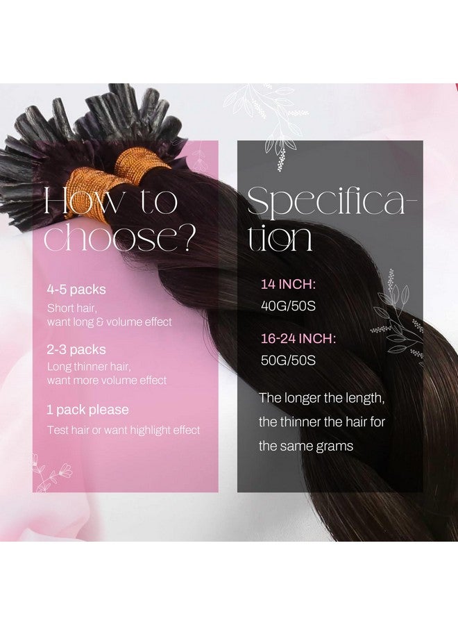 Moresoo Hair Extensions Dark Brown Utip Hair Extensions Human Hair 20 Inch Keratin U Tip Hair Extensions Remy Human Hair 20 Inch 50 Grams 50S - Image 3