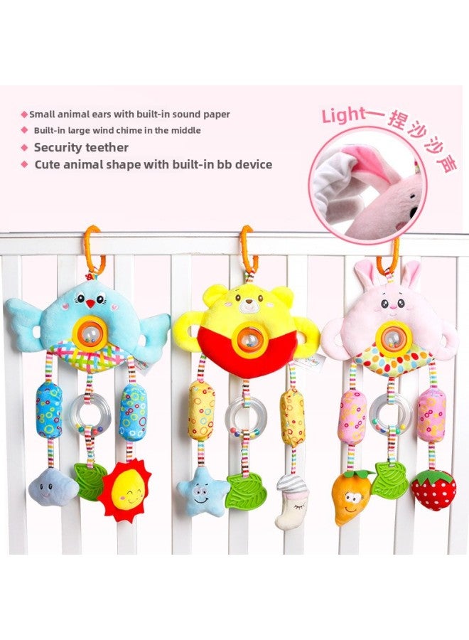 Baby Wind Bell 0-3 Years Old Bed Hanging Hand Rattle Bead Plush Doll Baby Toy-Color:Yellow Bear - Image 2