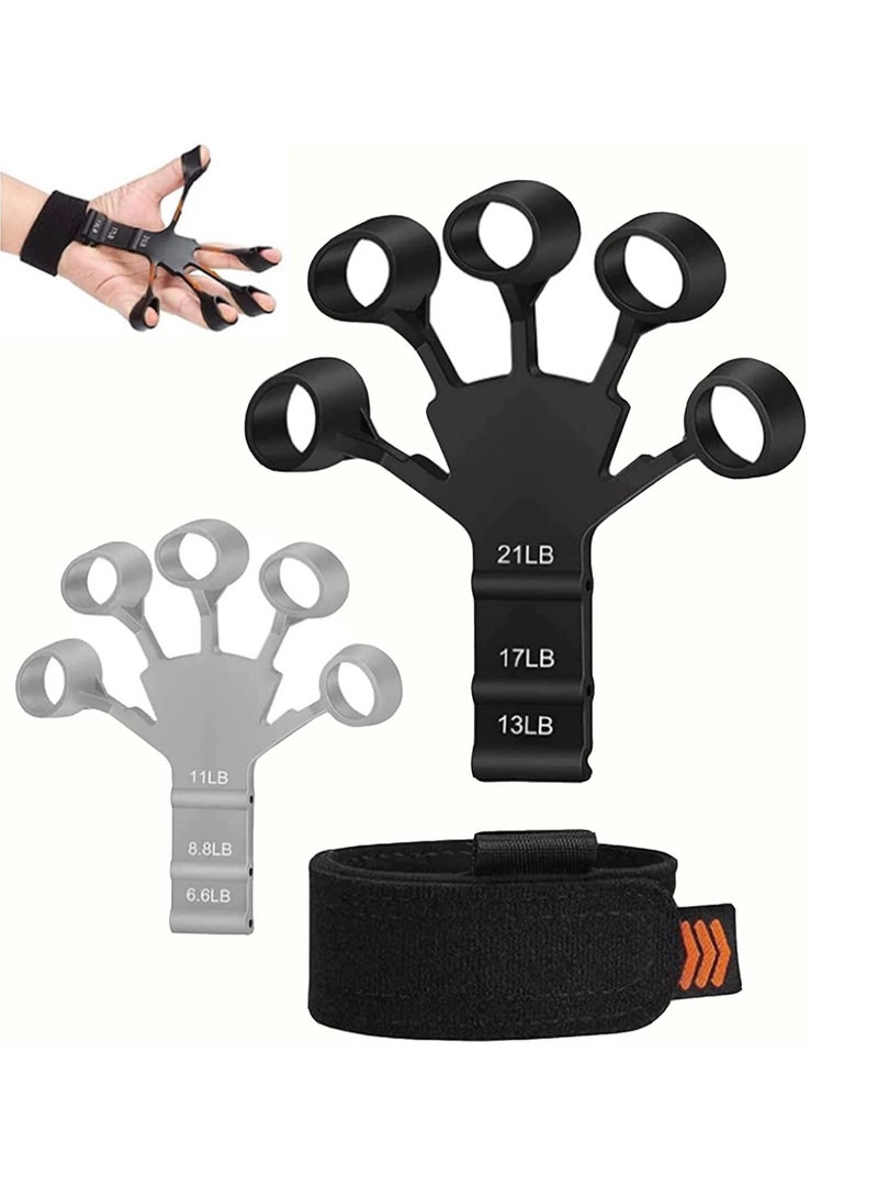 ALCOACH Finger Strengthener, Grip Strength Trainer, Hand Grip Strengthener, Hand Exercisers for Strength, Finger Exerciser & Hand Strengthener, Extension Exerciser Gripper Band for Wrist Training - Image 1