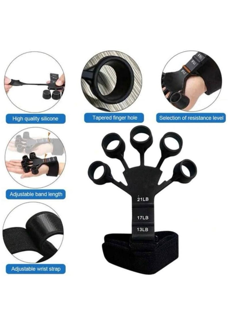 ALCOACH Finger Strengthener, Grip Strength Trainer, Hand Grip Strengthener, Hand Exercisers for Strength, Finger Exerciser & Hand Strengthener, Extension Exerciser Gripper Band for Wrist Training - Image 4
