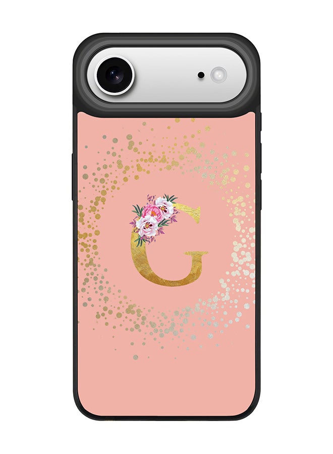 Stylizedd iPhone Air Case, [Compatible with MagSafe] Slim Magnetic cover Phone Case iPhone Air -Custom Monogram Floral - G  (Rose Pink ) - Image 1