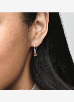 Pandora Violet Pandora Moments Women's Classic Cubic Zirconia 925 Silver and Copper Silver Alloy Shining Hand Painted Love Earrings 280090C01  - Image 3