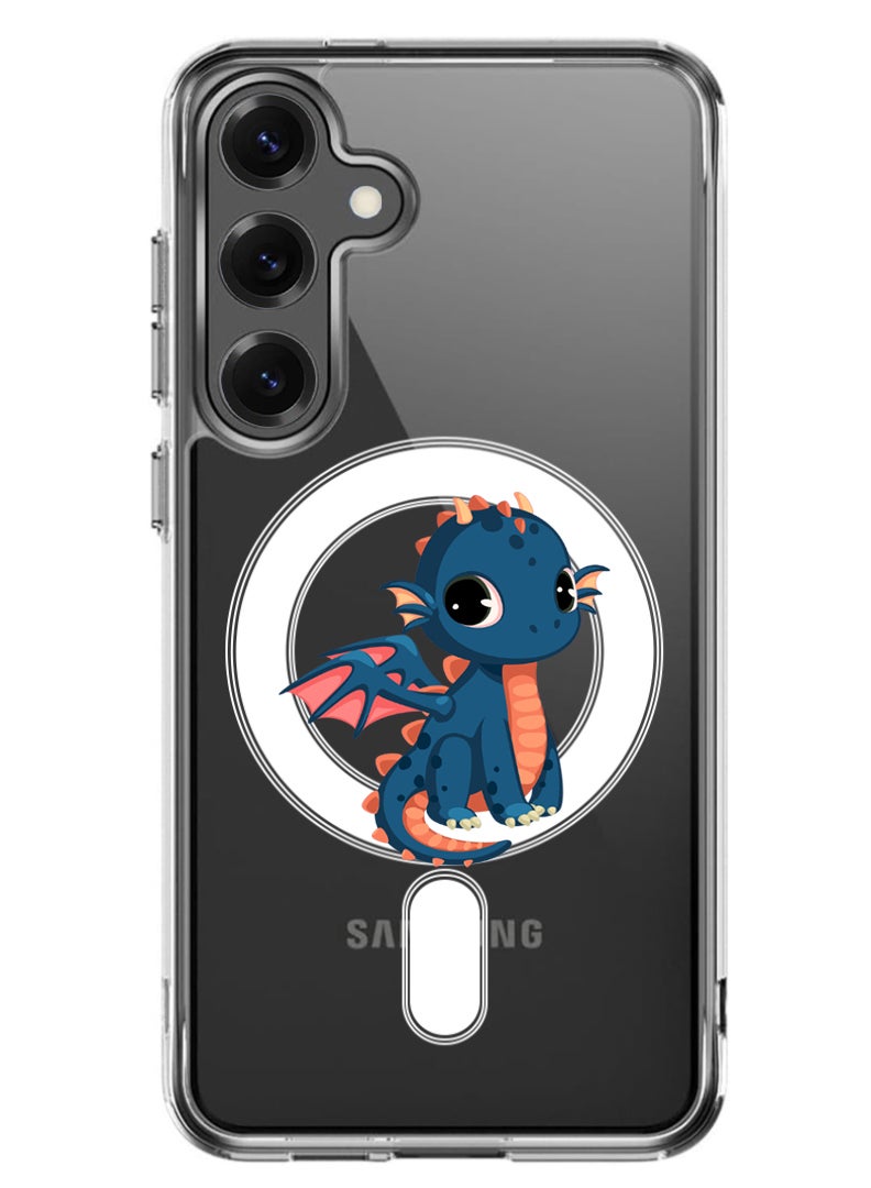 Theodor Magnetic Case for Samsung Galaxy S25 6.2-inch Compatible with MagSafe Wireless Charging, Shockproof Phone Bumper Cover dragon - Image 1