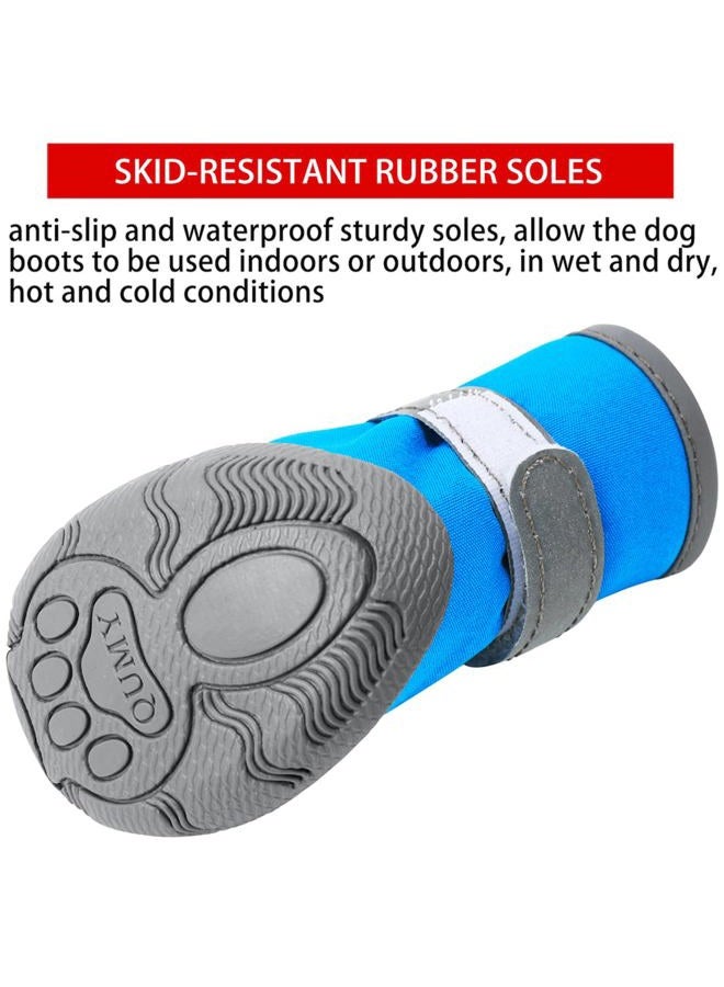 QUMY Dog Shoes for Small Dogs, Puppy Dog Boots & Paw Protectors for Winter Snow Day, Summer Hot Pavement, Waterproof in Rain Weather, Ourdoor Hiking, Indoor Hardfloor with Anti-Slip Sole Blue Size 2 - Image 5