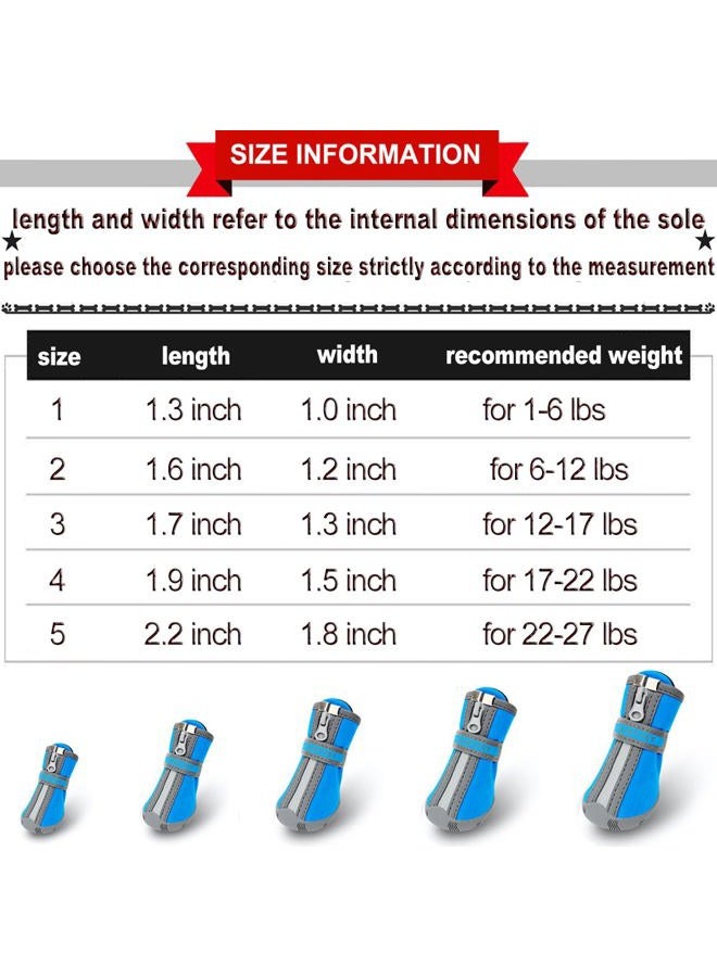 QUMY Dog Shoes for Small Dogs, Puppy Dog Boots & Paw Protectors for Winter Snow Day, Summer Hot Pavement, Waterproof in Rain Weather, Ourdoor Hiking, Indoor Hardfloor with Anti-Slip Sole Blue Size 2 - Image 3