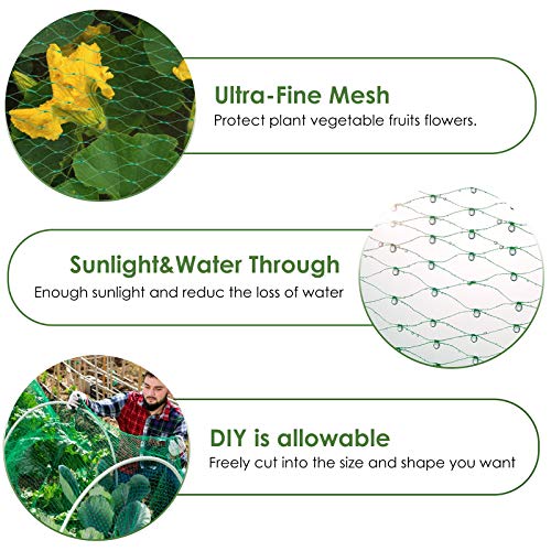 Ruolan 13X40Ft Bird Netting for Garden Protect Vegetable Plants and Fruit TreesPlastic Trellis Netting for Birds DeerSquirrels and Other Animals - Image 3