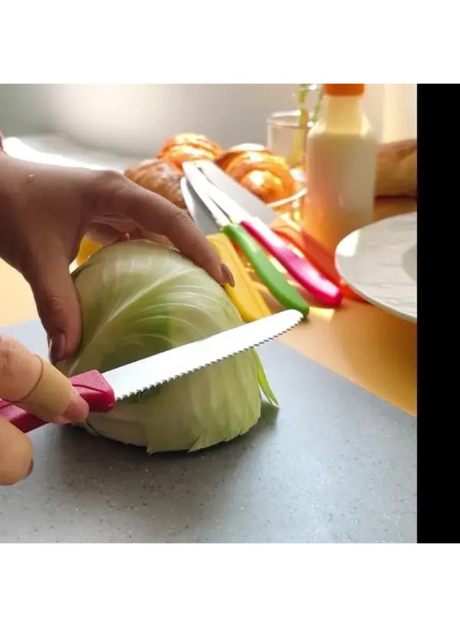 Picnic Snack Kit 8 Pieces Black With Serrated Bread Knife Cheese Slicer - Image 1