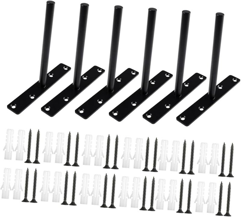 Jojofuny 6pcs Heavy Duty Invisible Shelf Brackets 20X15cm Floating Shelves Wall Support Powder Coated Easy Installation - Image 2