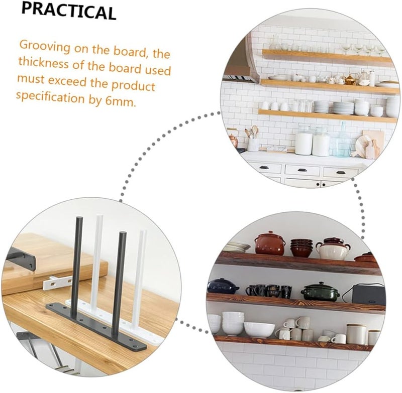 Jojofuny 6pcs Heavy Duty Invisible Shelf Brackets 20X15cm Floating Shelves Wall Support Powder Coated Easy Installation - Image 5