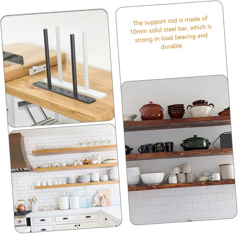 Jojofuny 6pcs Heavy Duty Invisible Shelf Brackets 20X15cm Floating Shelves Wall Support Powder Coated Easy Installation - Image 3