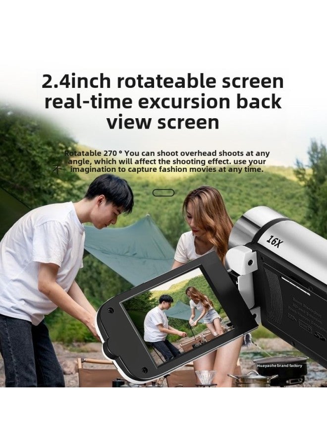 Generic Student Party Megapixel Camera Handheld Dv Flip Swivel Screen Selfie Campus Retro Ccd Digital Camera-Body Color:Black (hd Lens Flip Screen)-package 1  - Image 3