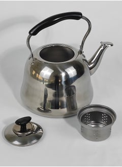 HTH 1 Piece Rustproof Premium Stainless Steel Whistling Teapot with Infuser Mirror Finish Coffee Kettle Easy Pour Spout Tea Kettle with Lid and Heat Resistive Ergonomic Handle Induction Compatible Stovetop Safe Teapot 1/2/3/4/5/6 L  - Image 2