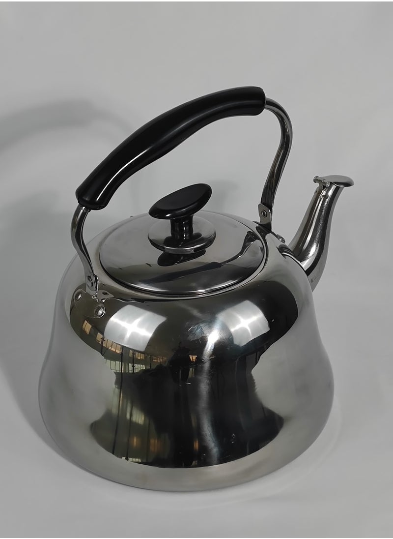 HTH - 1 Piece Rustproof Premium Stainless Steel Whistling Teapot with Infuser Mirror Finish Coffee Kettle Easy Pour Spout Tea Kettle with Lid and Heat Resistive Ergonomic Handle Induction Compatible Stovetop Safe Teapot 1/2/3/4/5/6 L - Image 1