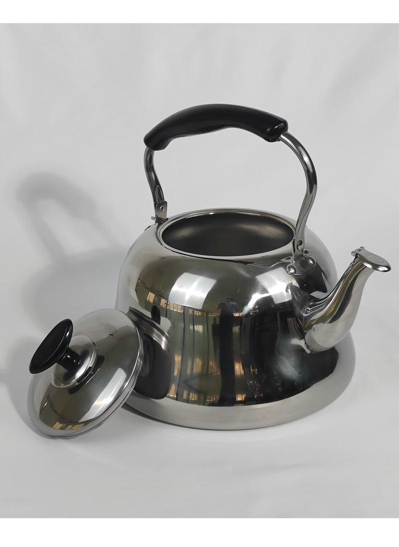 HTH - 1 Piece Rustproof Premium Stainless Steel Whistling Teapot with Infuser Mirror Finish Coffee Kettle Easy Pour Spout Tea Kettle with Lid and Heat Resistive Ergonomic Handle Induction Compatible Stovetop Safe Teapot 1/2/3/4/5/6 L - Image 1