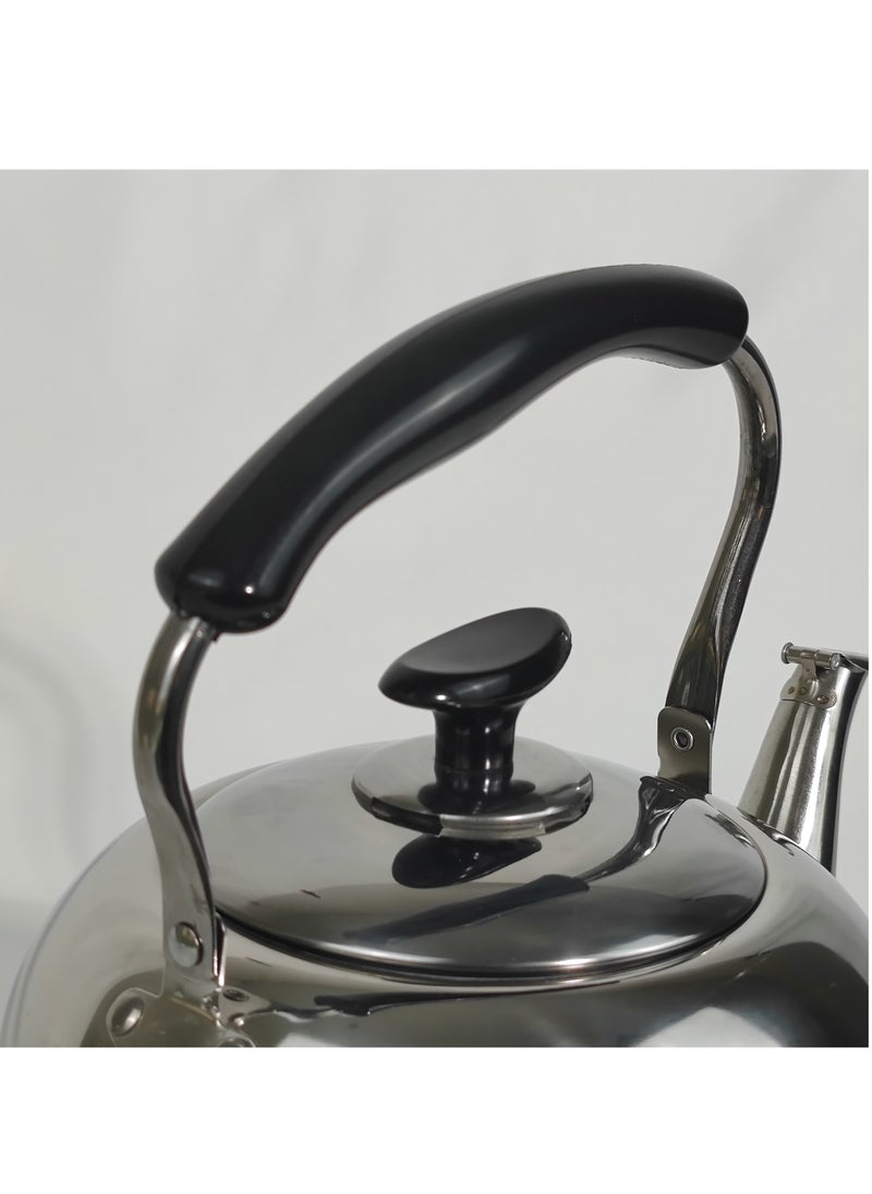 HTH - 1 Piece Rustproof Premium Stainless Steel Whistling Teapot with Infuser Mirror Finish Coffee Kettle Easy Pour Spout Tea Kettle with Lid and Heat Resistive Ergonomic Handle Induction Compatible Stovetop Safe Teapot 1/2/3/4/5/6 L - Image 1