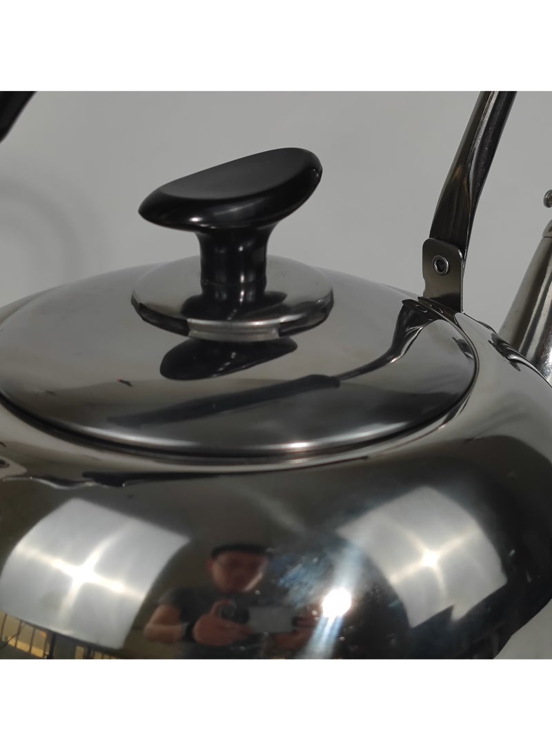 HTH - 1 Piece Rustproof Premium Stainless Steel Whistling Teapot with Infuser Mirror Finish Coffee Kettle Easy Pour Spout Tea Kettle with Lid and Heat Resistive Ergonomic Handle Induction Compatible Stovetop Safe Teapot 1/2/3/4/5/6 L - Image 1