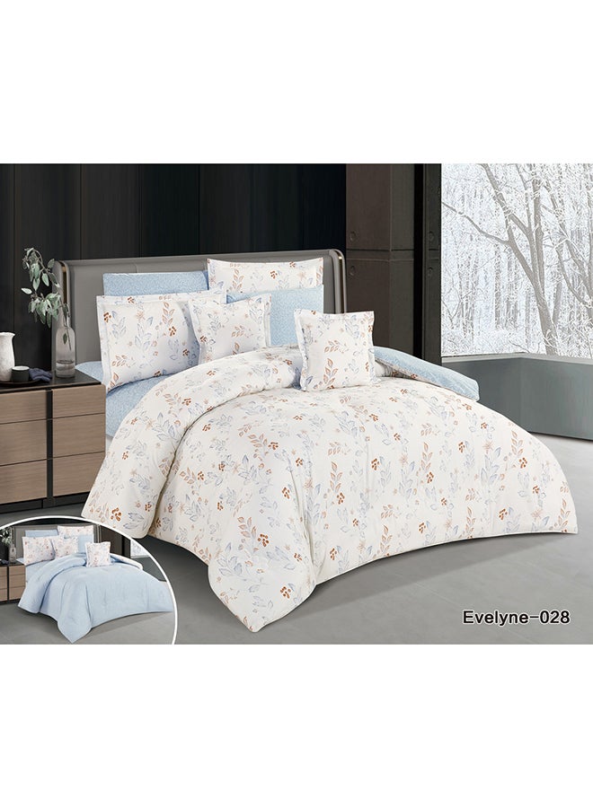 ليفور طقم لحاف من هورس  كلاسيك قطن فاخر 100٪ بنقشة الزهور 8قطع - Image 1