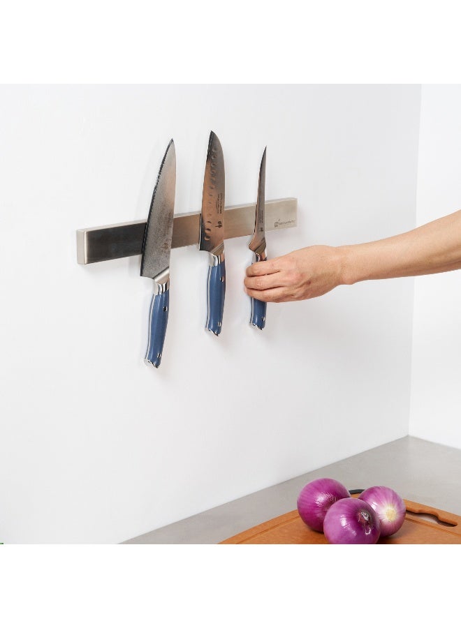 Restaurantware حامل سكاكين مغناطيسي مت لكس 17.7 بوصة للجدار، شريط مغناطيسي قوي لسكاكين - منظم موفر للمساحة، لتعليق أدوات المطبخ أو الأدوات بأمان، حامل سكاكين من الفولاذ المقاوم للصدأ - Image 5