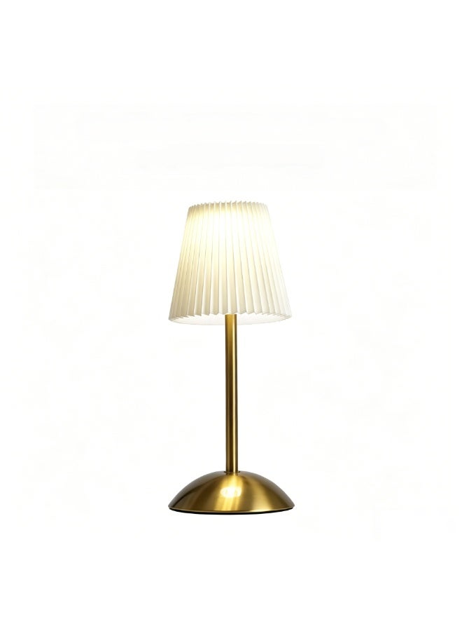 HOMIR Portable wireless table lamp, table lamp with fabric shade, lamp powered by an 800mAh rechargeable battery, touch-controlled lamp with three-colour dimming, suitable for dining rooms, living rooms, bedrooms and bedside use - Image 1