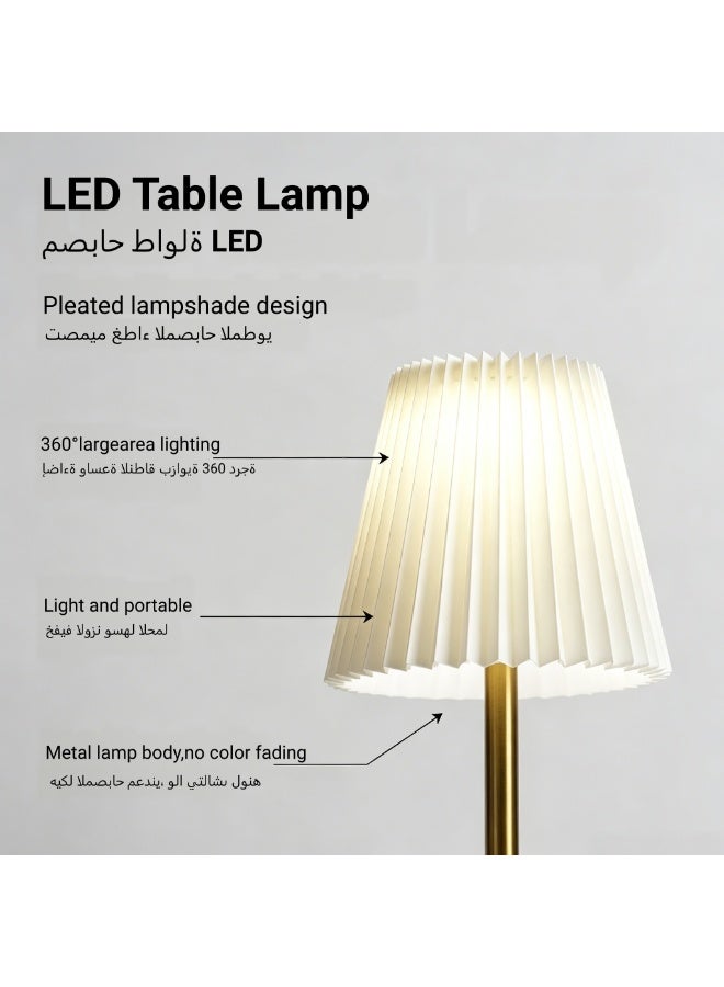 HOMIR Portable wireless table lamp, table lamp with fabric shade, lamp powered by an 800mAh rechargeable battery, touch-controlled lamp with three-colour dimming, suitable for dining rooms, living rooms, bedrooms and bedside use - Image 5
