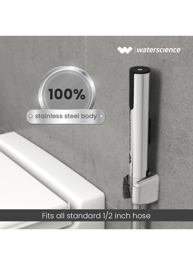WaterScience WaterScience Water Saving Health Faucet for Toilet Stainless Steel Jet Spray 3 Flow Modes Chrome Finish Without Hose PUROHFE824  - Image 3
