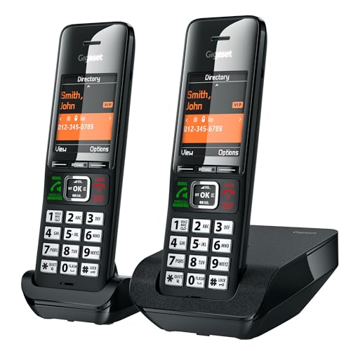 Gigaset Comfort 552 Duo 2 Cordless Phones Made in Germany Elegant Design HandsFree Mode Comfort Call Protection Phone Book for 200 Entries TitaniumBlack - Image 1