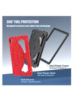 Aookay Case for Samsung Galaxy Tab A9 Plus Tablet Case, Samsung Galaxy Tab A9 Plus Case with Adjustable Portable Shoulder Strap for Kids, Stand Thickned Cornor Shockproof Samsung Tab A9 Plus Case Cover (Red Blue)  - Image 2