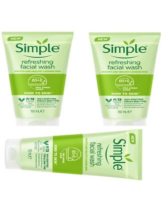 Simple Refreshing Facial Wash, Soap Free, For All Skin Types 150ml 3 Pieces - pzsku/Z2CC2DEA03CF34D5DF2A0Z/45/_/1698599610/c1eeda7b-f4b4-4f9e-b495-df974c0b3fe7