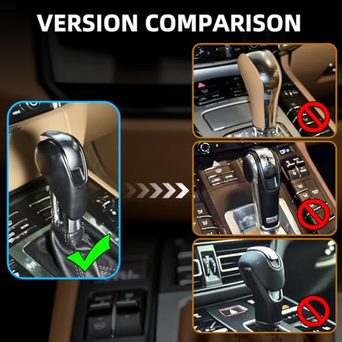 taruisixt Fit for Porsche Macan Panamera Cayman 911 718 Boxster 2009-2020 Real Carbon Fiber Interior Gear Shift Head Cover Knob Trim Car Interior Accessories (Carbon Fiber Black) - Image 3