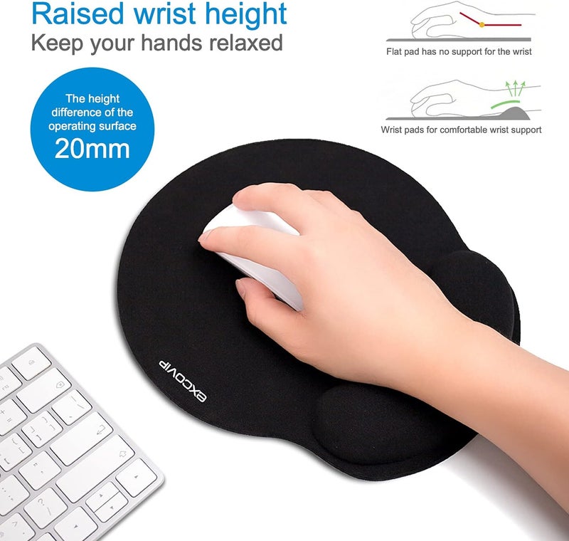 excovip Ergonomic Mouse Pad With Wrist Support, Memory Foam Mouse Cushion Anti-Slip Computer Wrist Rest Pad For Comfortable Typing Wrist Pain Relief 3604 - Image 2