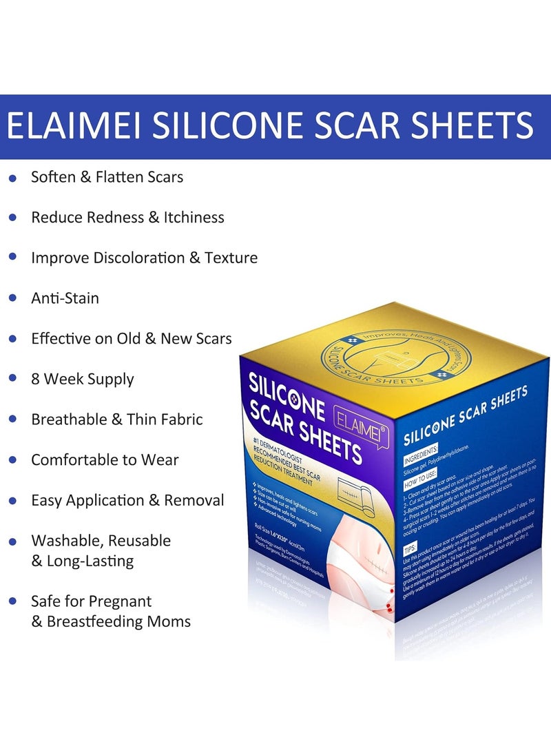 Elaimei Silicone Scar Sheets 3M *4 cm Soft Silicone Gel Scar Sticker Efficient Beauty Scars Removal  - Image 4