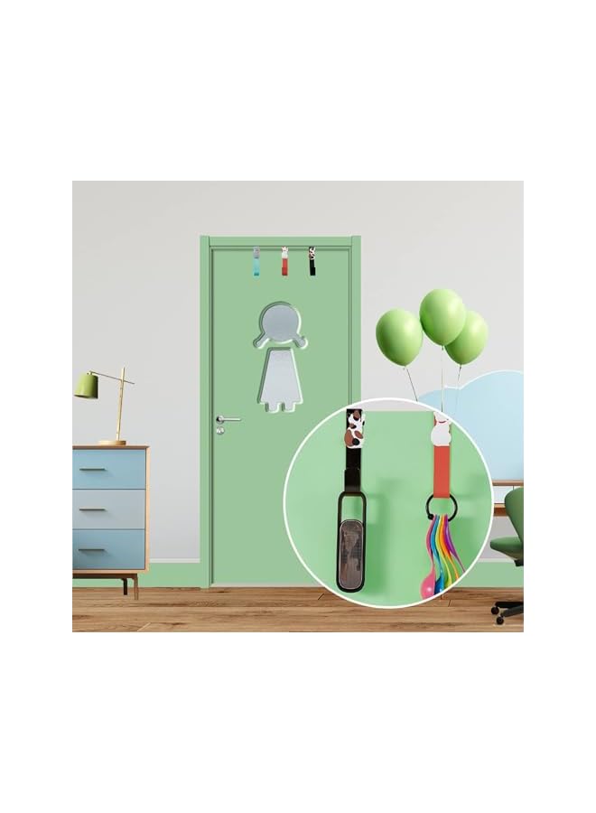 S-TOP 6 Pcs Over The Door Hook Kit, Sturdy Six Colors Metal Single Over Doors Hooks with Cat Animal Decorative - Image 4