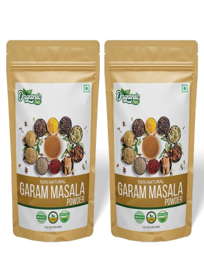 ORGANIC ZING بهارات غارام ماسالا العضوية من زينغ - مزيج هندي متعدد الاستخدامات من التوابل والأعشاب | مزيج توابل | نباتي | خالٍ من المواد الحافظة | منتج هندي (100 غرام) عبوة من قطعتين - Image 1