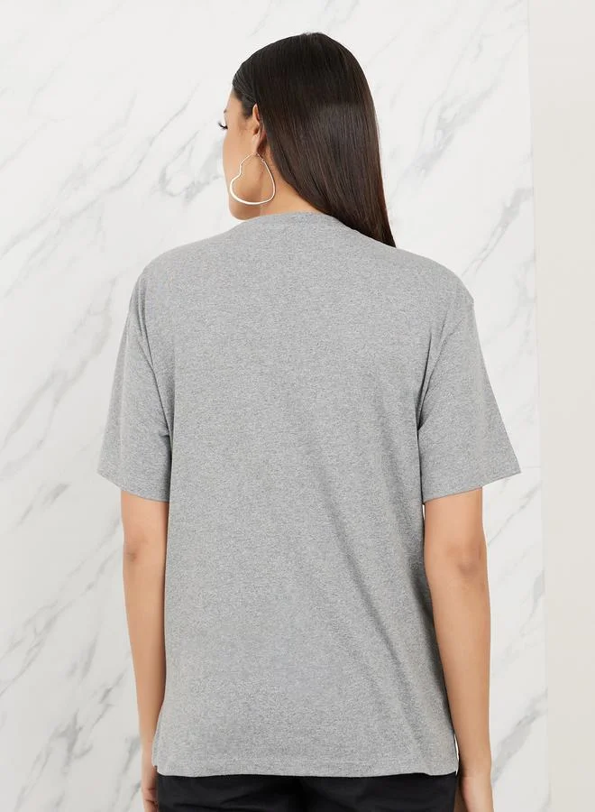 Styli Oversized Anime Print Longline T-shirt