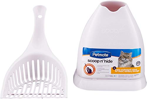 Petmate Scoop N' Hide Cat Litter Scoop with Discreet Litter Scoops Holder; White - Image 3