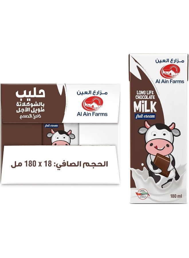 Al Ain Farms UHT Chocolate Milk 18 x 180 ml - Image 1