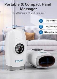 RENPHO Hand Massager with Heat, RENPHO Cordless Hand Massager Machine with 6 Levels of Massage and Intensity Compression for Palm Wrist Finger Numbness Fatigue Soreness Relief  - Image 5