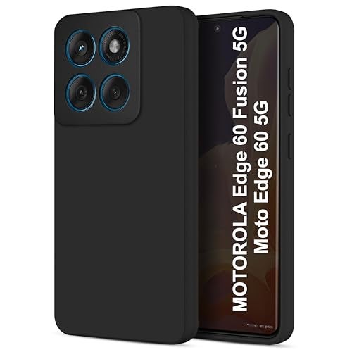 SBMS Silicone Back Cover Case for Motorola Edge 60 Fusion 5G / Moto Edge 60 5G | Soft Micro-Fibre Lining Inside | Camera Protection Bump | Shockproof Back Cover Case for Moto Edge 60 Fusion (Black) - Image 1