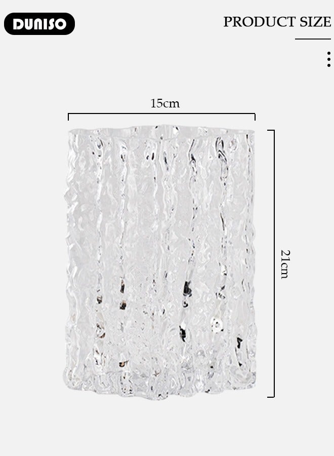DUNISO Glass Vases for Decor, Decorative Vases for Flowers, Aesthetic Clear Vases for Living Room Decorations, Modern Hydroponic Glass Transparent Vase Vase for Dining Table Home Decor  - Image 4