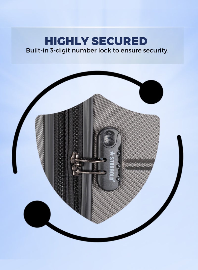 ستارجولد 4 عبوات من عربة أمتعة مقفلة ذات رقم دوار للجانب الصلب - Image 5