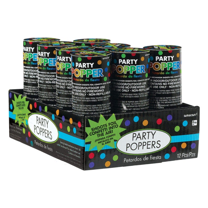 Amscan Confetti Poppers Party Accessory (1 ct.,12 Pieces per ct.)