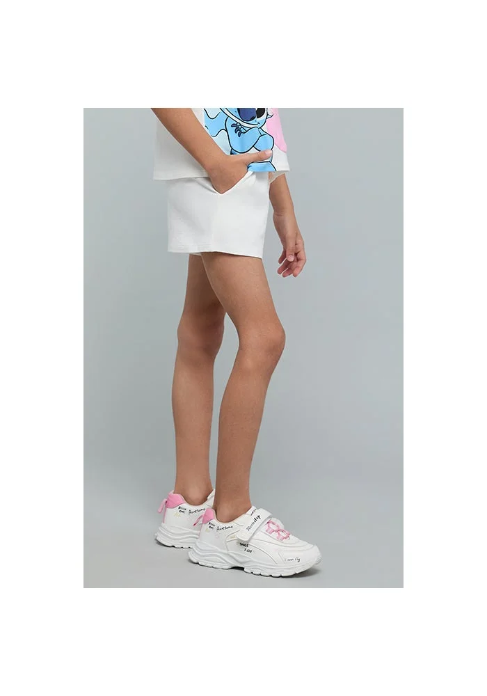 أر أند بي Stitch Print Shorts with Drawstring Waist