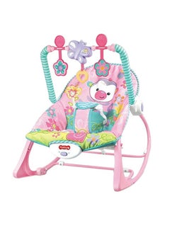 Arababy Infant To Toddler Recliner Rocker With Soothing Vibration And Adjustable 3-points Harness, 0+ M - Pink/Green  - Image 1