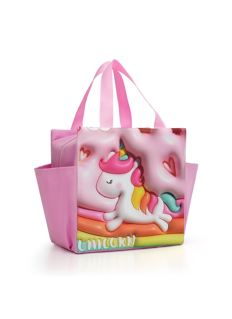 Generic Thick Insulated Lunch Bag Large Portable Cooler Tote Pink Pony 